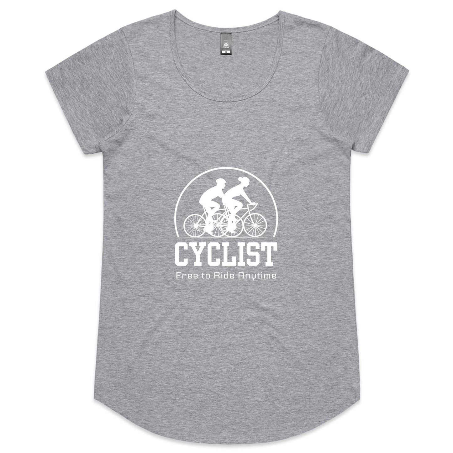 Cyclist Free To Ride - Womens Scoop Neck T-Shirt