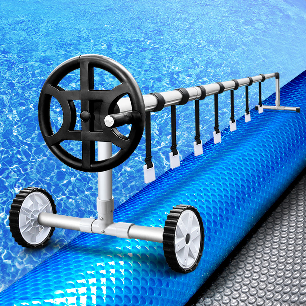 Aquabuddy Pool Cover 500 Micron 10x4m Silver Swimming Pool Solar Blanket & 4m Roller