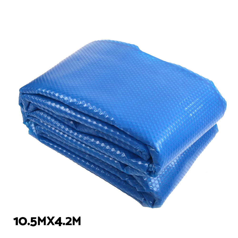 Aquabuddy Pool Cover 500 Micron 10.5x4.2m Silver Swimming Pool Solar Blanket & 5.5m Roller