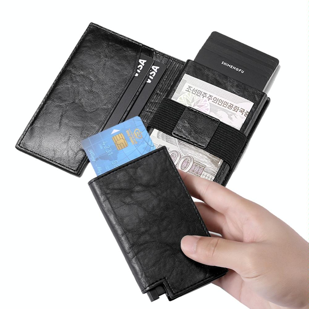 Pop-up Rfid Bifold Wallet with Card Holder - Black