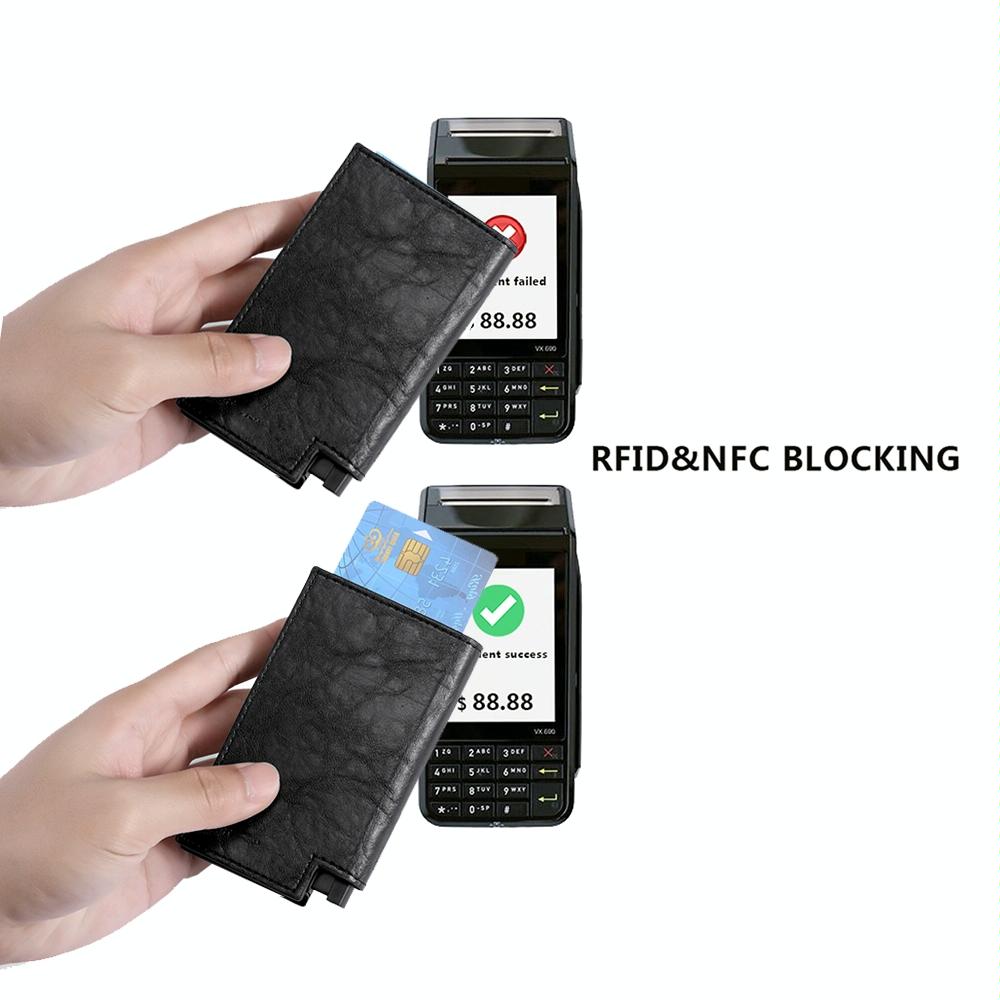 Pop-up Rfid Bifold Wallet with Card Holder - Brown