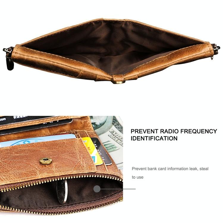 Leather Wallet with Rfid Protection and Strap - Card Slots - Black