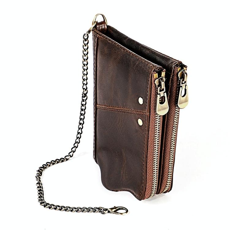 Leather Wallet with Rfid Protection and Strap - Card Slots - Black