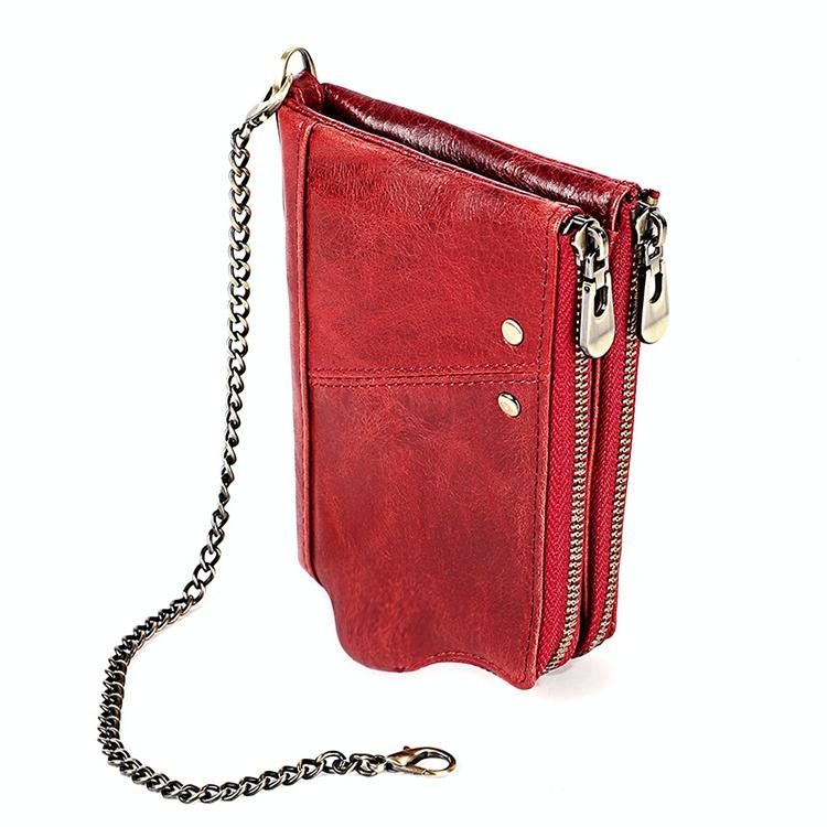 Leather Wallet with Rfid Protection and Strap - Card Slots - Black