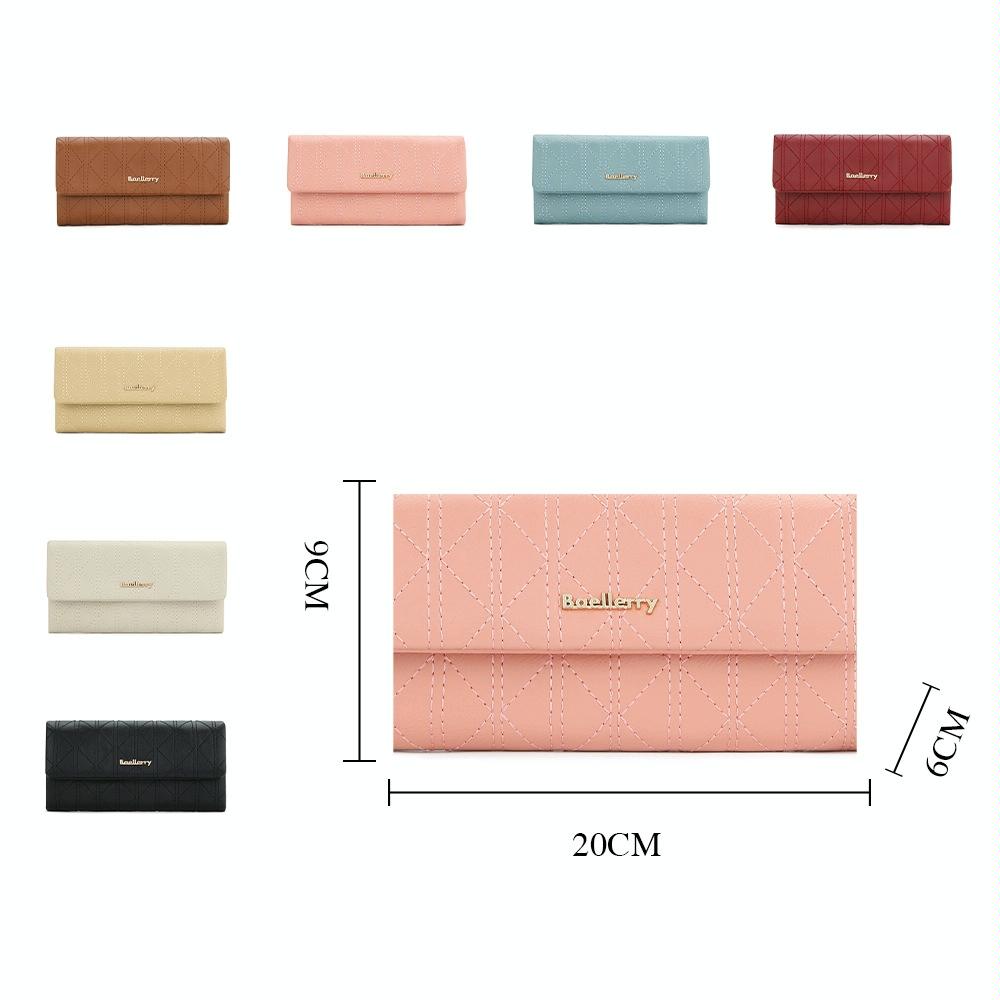 Large Capacity Magnetic Clutch Wallet for Women - Maroon Red