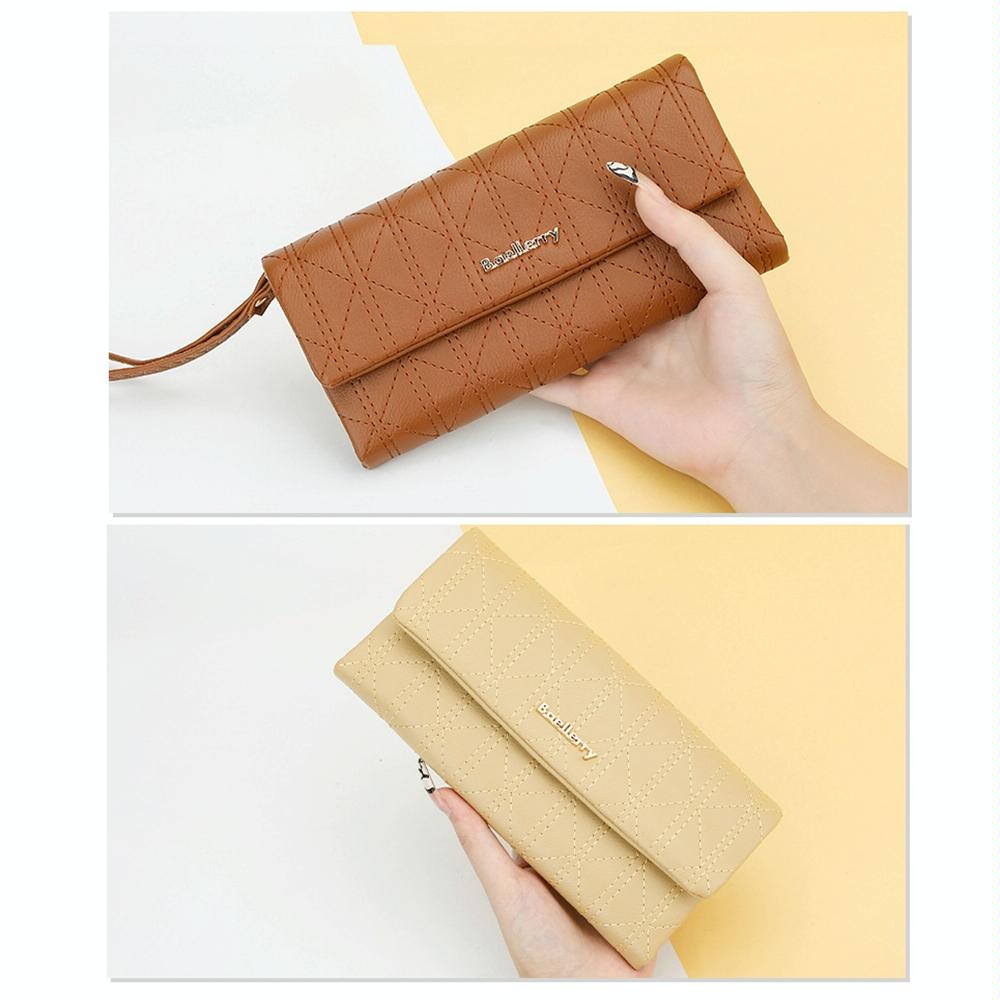 Large Capacity Magnetic Clutch Wallet for Women - Maroon Red
