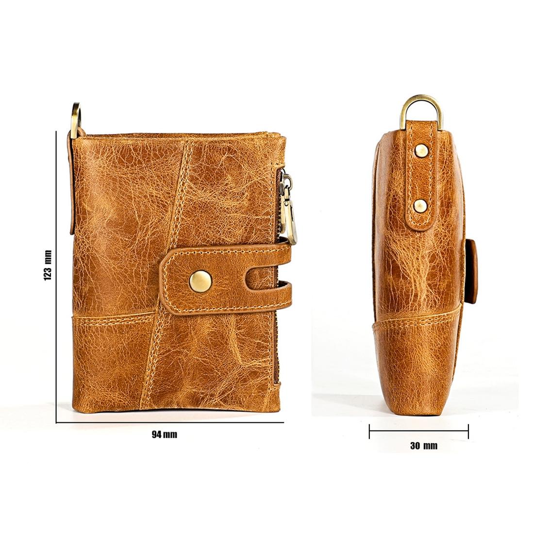 Men Rfid Leather Wallet with Card Slots - Red