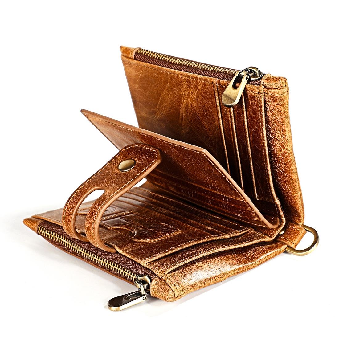 Men Rfid Leather Wallet with Card Slots - Red