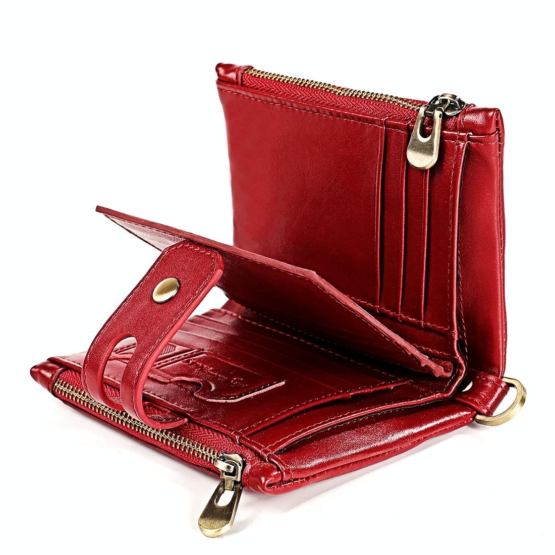 Men Rfid Leather Wallet with Card Slots - Red