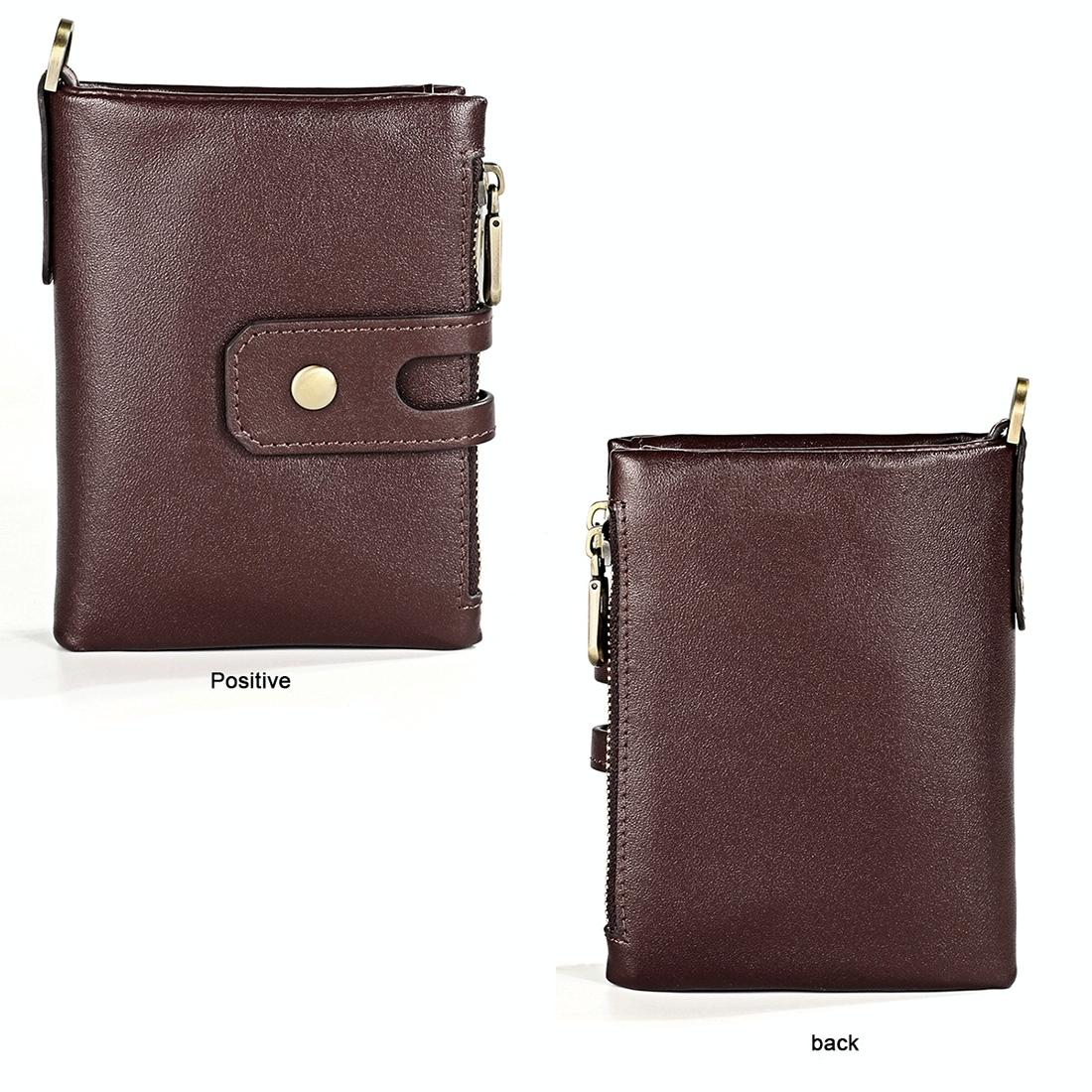 Men Rfid Leather Wallet with Card Slots - Red