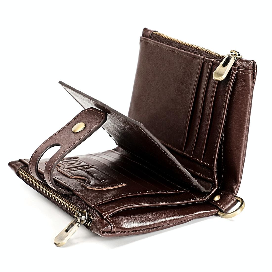 Men Rfid Leather Wallet with Card Slots - Red