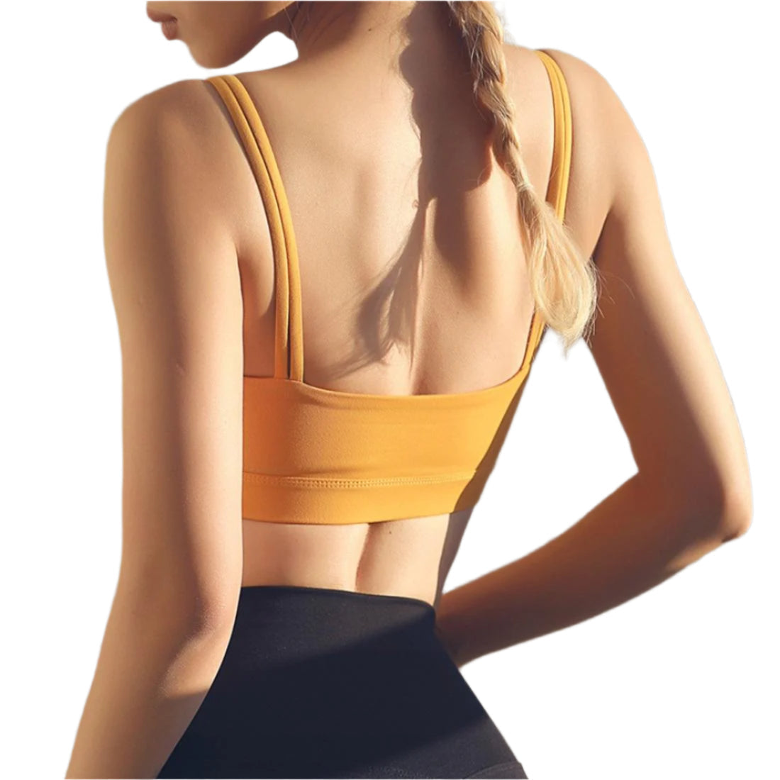 Black Double Shoulder Belt Yoga Vest - Lilac M