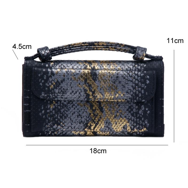Sequin Snake Print Wrist Bag - Multifunctional Chain Wallet - Nude Pink