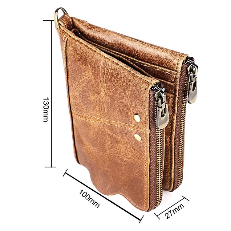 Leather Wallet with Rfid Protection and Strap - Card Slots - Blue