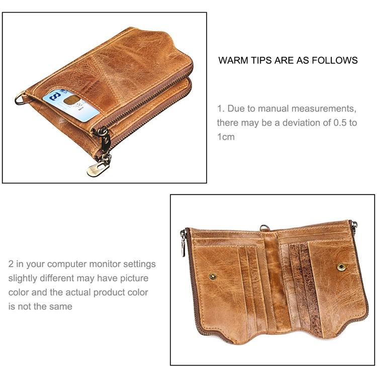 Leather Wallet with Rfid Protection and Strap - Card Slots - Blue
