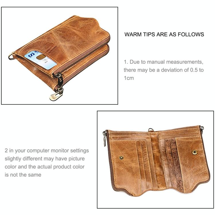 Leather Wallet with Rfid Protection and Strap - Card Slots - Blue