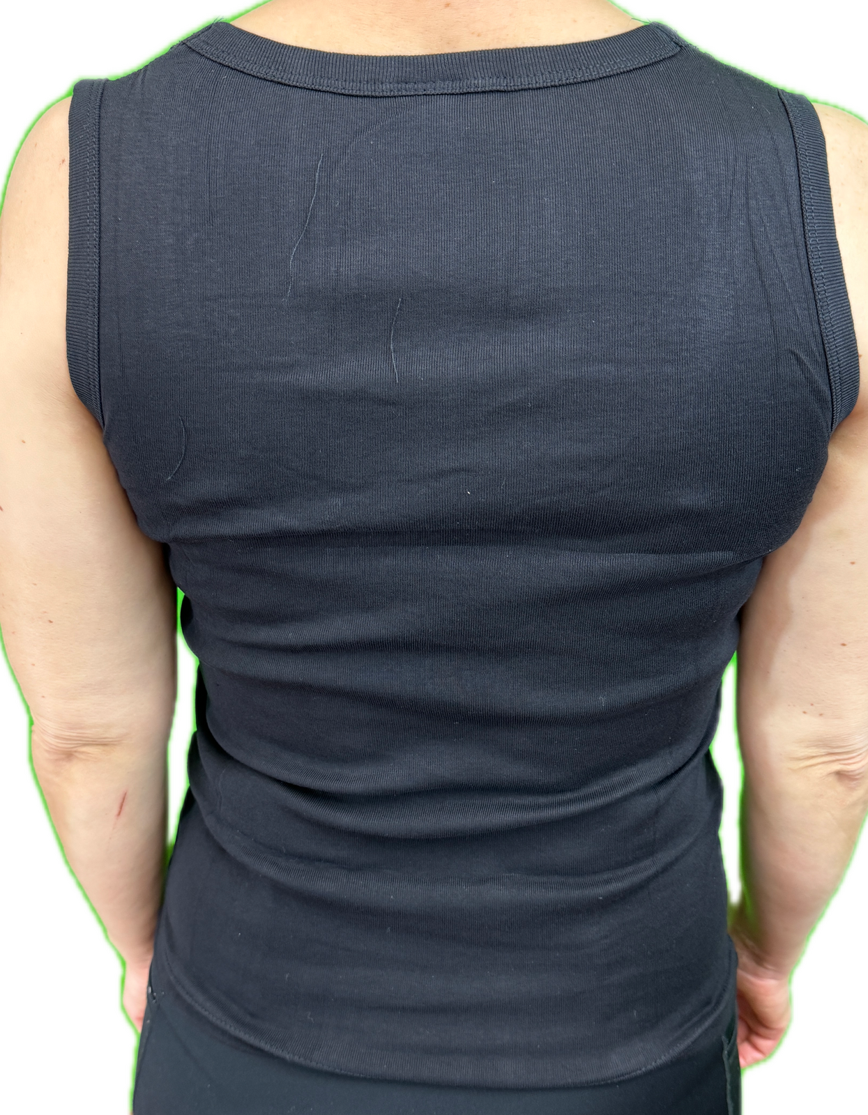 Ladies Sleeveless Singlet Top Womens Summer Basic Tank Shirt Lace Motif Front - Black - 18-20