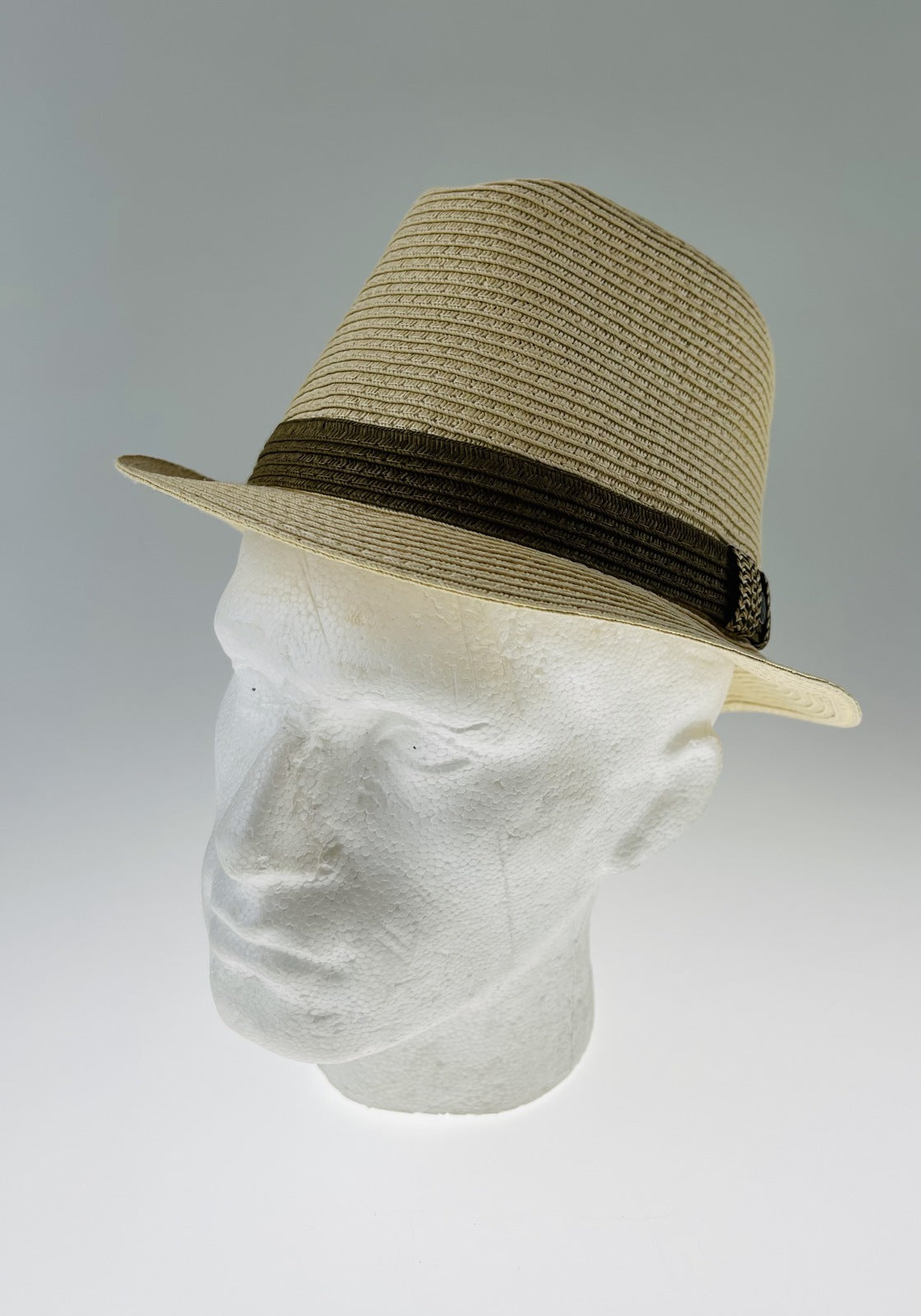 Dents Mens Straw Hat Toyo Trilby Fedora Summer Sun Stingy Brim - Natural/Brown - S/M