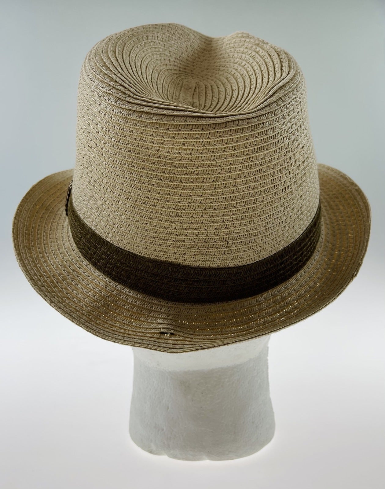 Dents Mens Straw Hat Toyo Trilby Fedora Summer Sun Stingy Brim - Natural/Brown - S/M