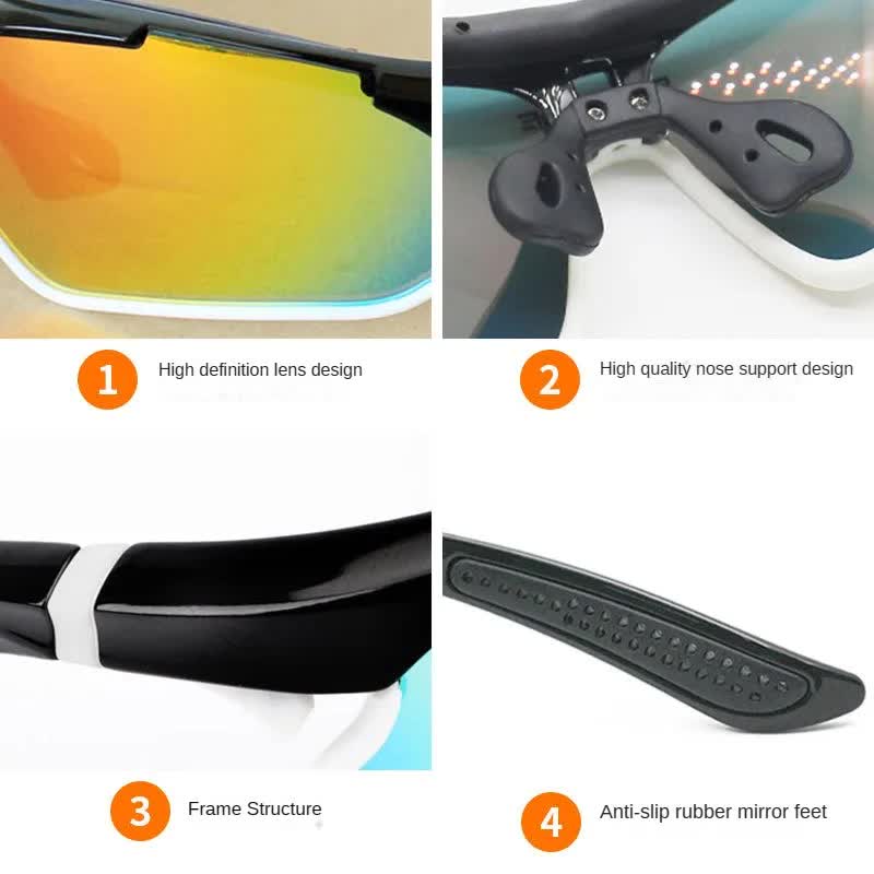 Multifunctional Cycling Glasses - Windproof and UV Protection Sports Eyewear Red