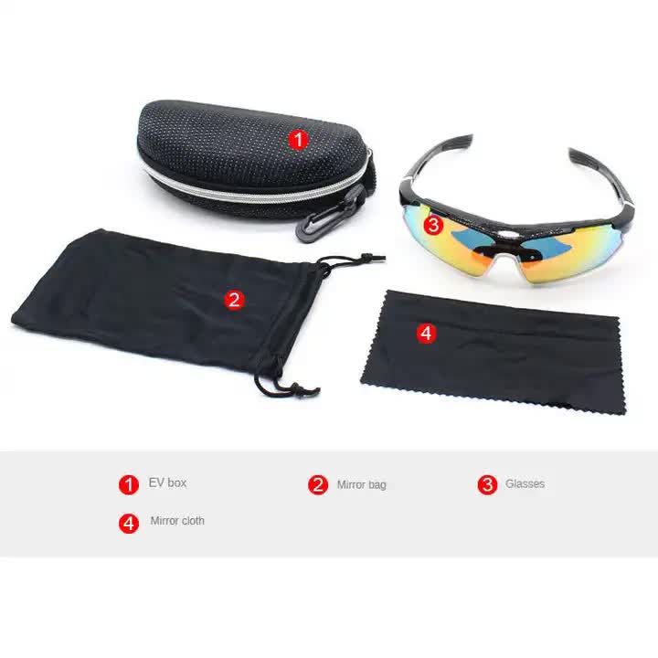 Multifunctional Cycling Glasses - Windproof and UV Protection Sports Eyewear Red