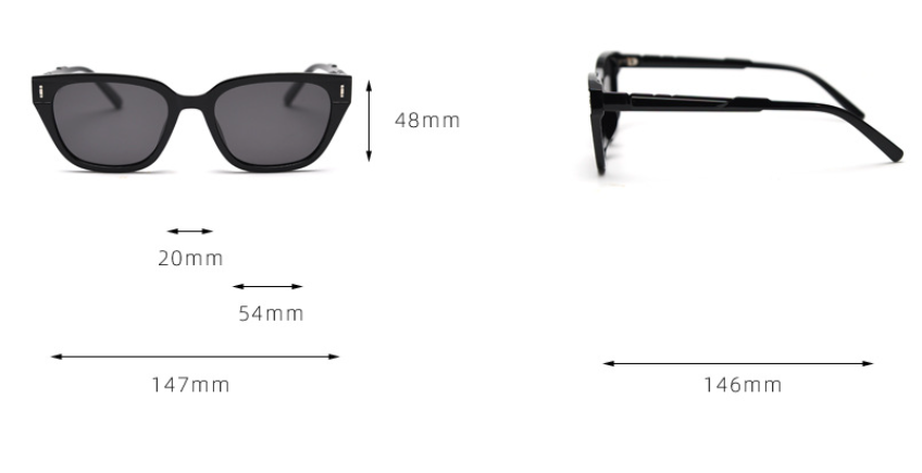 Gloss Black All Gray Retro Small Frame Sunglasses - Black - UV Protection