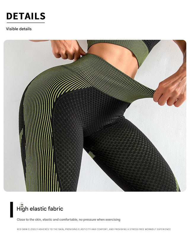 Black+Red High Waist Yoga Set for Women - Sports Bra, Long Sleeve Shirt & Leggings 3-Piece Workout Set Size L