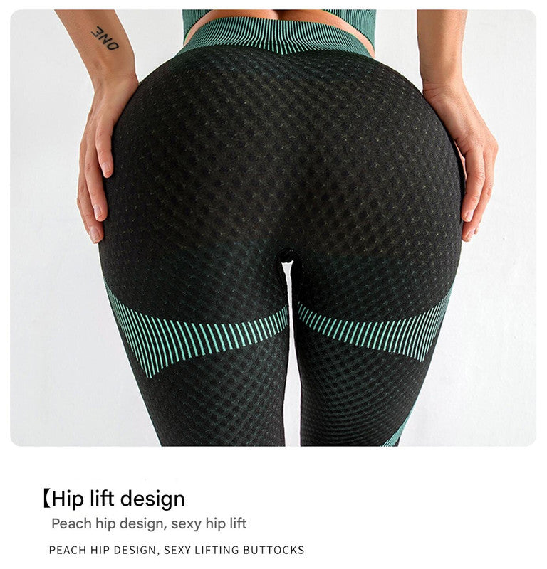 Black+Red High Waist Yoga Set for Women - Sports Bra, Long Sleeve Shirt & Leggings 3-Piece Workout Set Size L