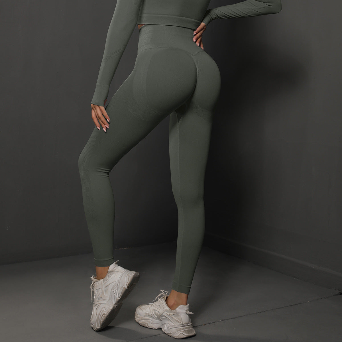 Size S Dark Grey Seamless High-Waisted Yoga Pants for Women - Lift Workout Leggings for Running, Gym, and Fitness