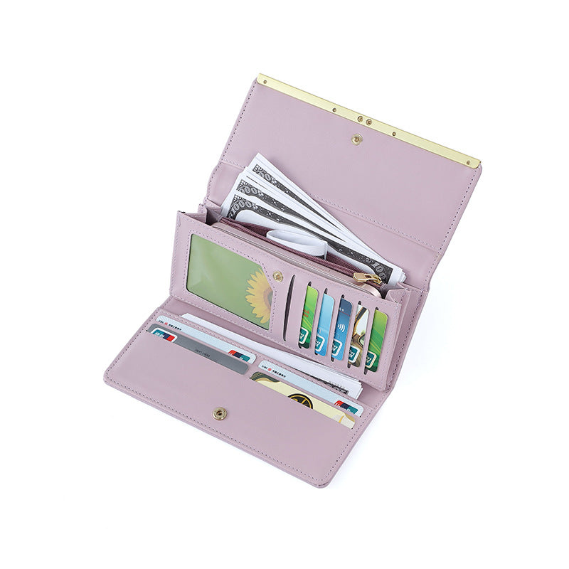 Green Elegant Women's Long Wallet - Clutch Purse with Zip Coin Pocket & Card Slots