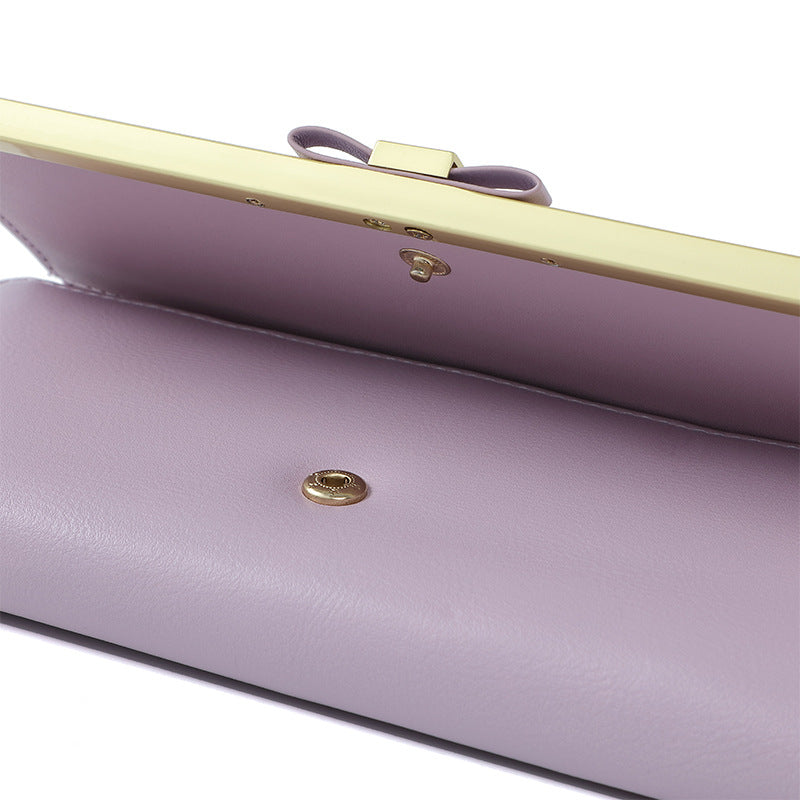 Blue Elegant Women's Long Wallet - Clutch Purse with Zip Coin Pocket & Card Slots