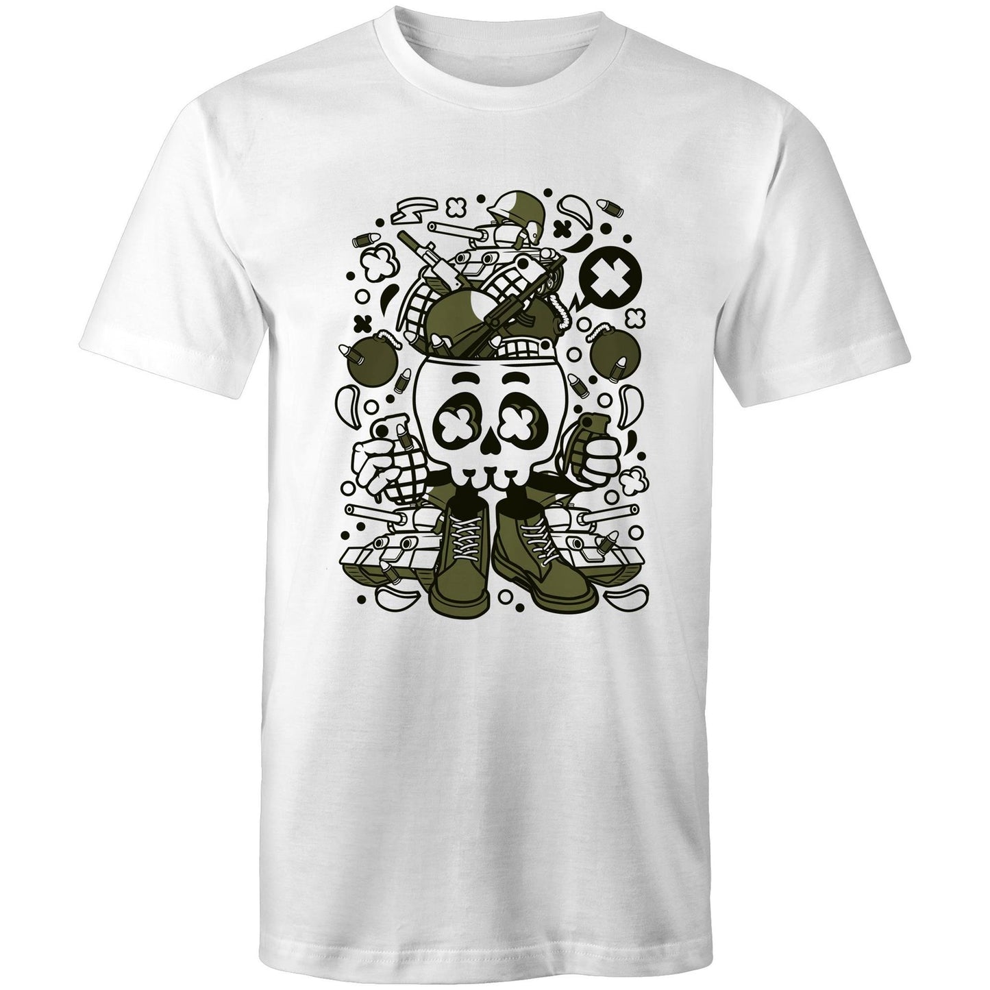 Army Skull Head T Shirt