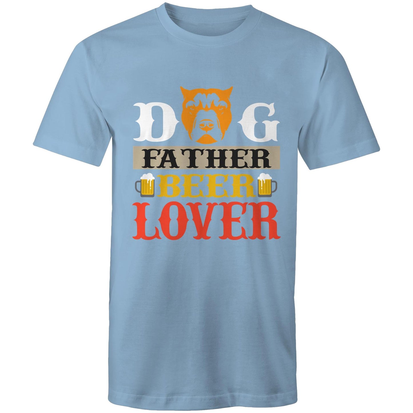 Dog Father Beer Lover | Perfect for Dog Dads - Custom Men's T-Shirt