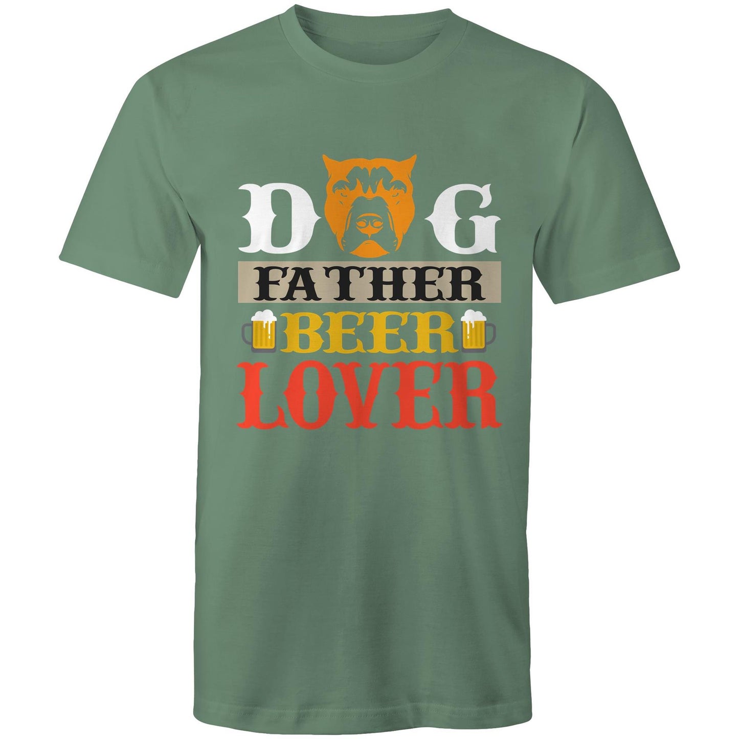 Dog Father Beer Lover | Perfect for Dog Dads - Custom Men's T-Shirt