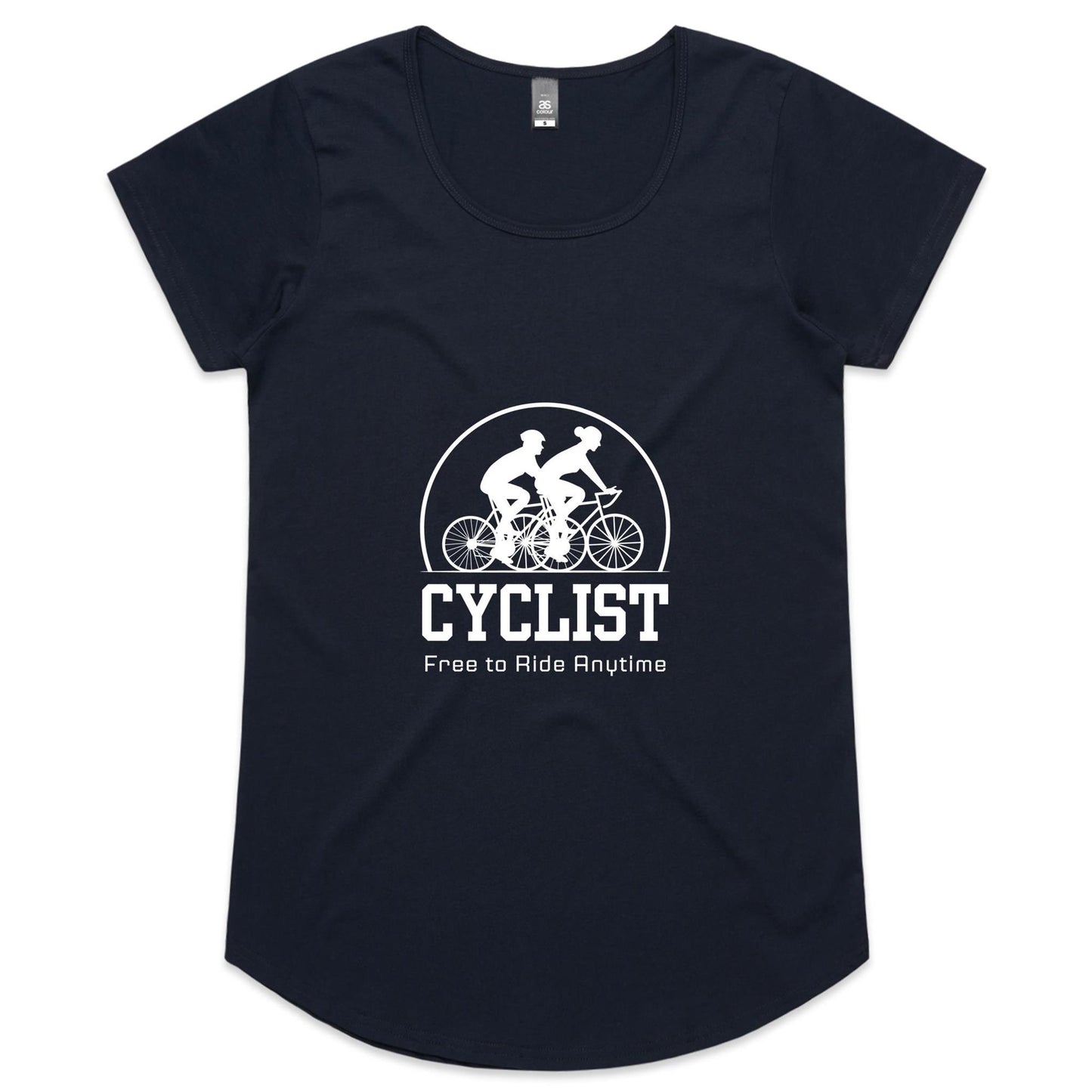 Cyclist Free To Ride - Womens Scoop Neck T-Shirt