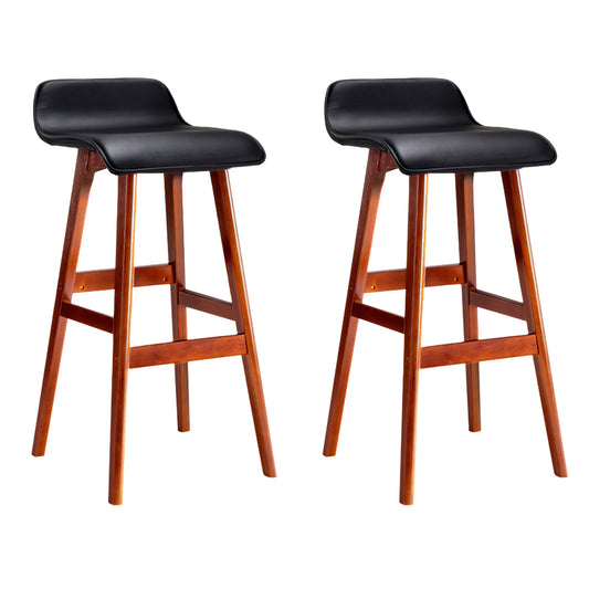 Artiss 2x Bar Stools Wooden Stool Black