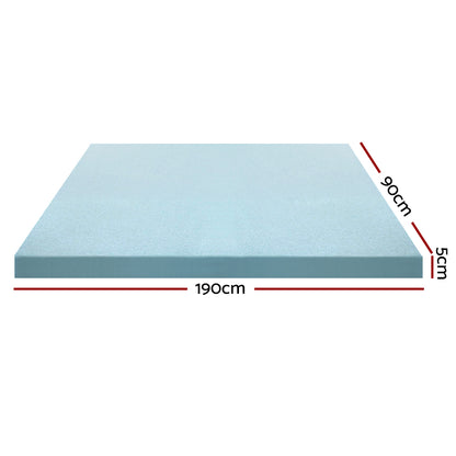 Giselle Bedding Memory Foam Mattress Topper Cool Gel 5cm Single