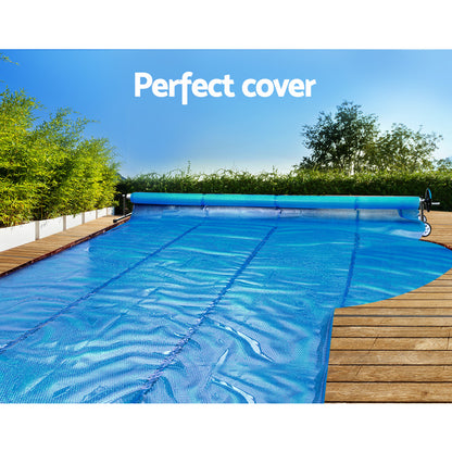 Aquabuddy Pool Cover 6.5x3m 400 Micron Silver Swimming Pool Solar Blanket 5.5m Roller