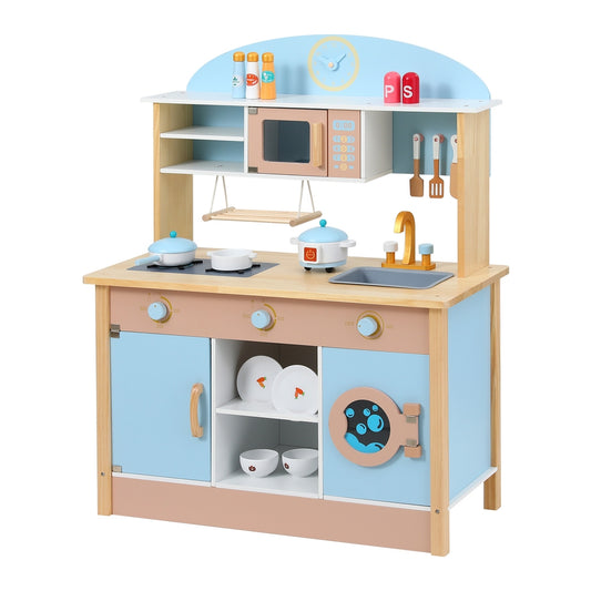 Kids Wooden Pretend Kitchen Play Set