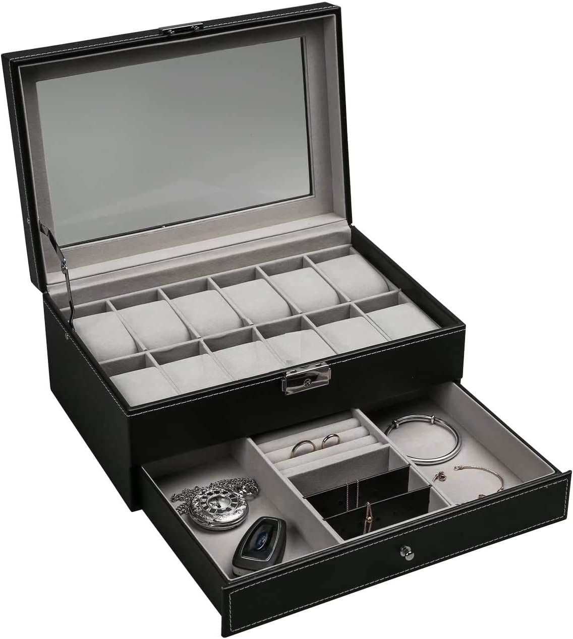 Men's jewellery box black