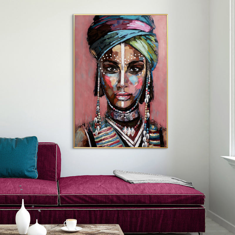 Wall Art 50cmx70cm African woman II Gold Frame Canvas