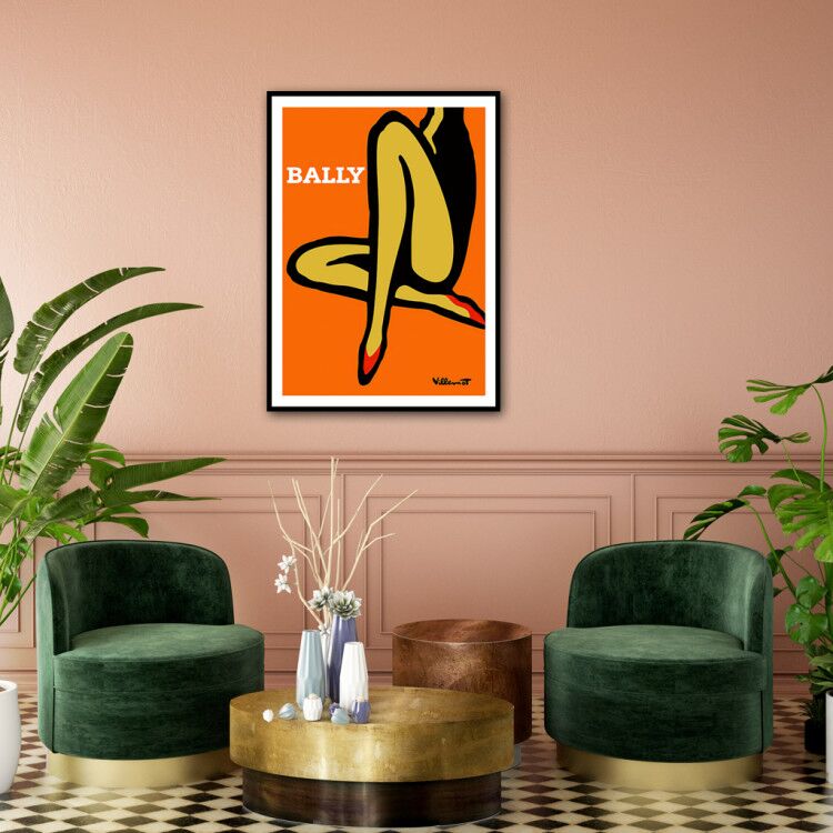 Wall Art 50cmx70cm Orange Legs Black Frame Canvas