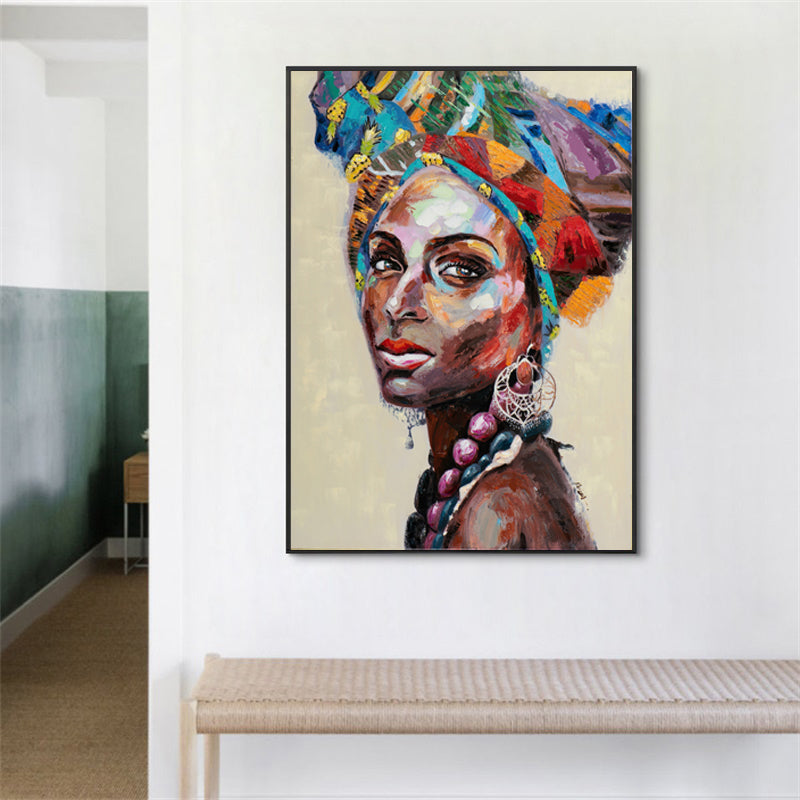 Wall Art 50cmx70cm African women 2 Sets Black Frame Canvas