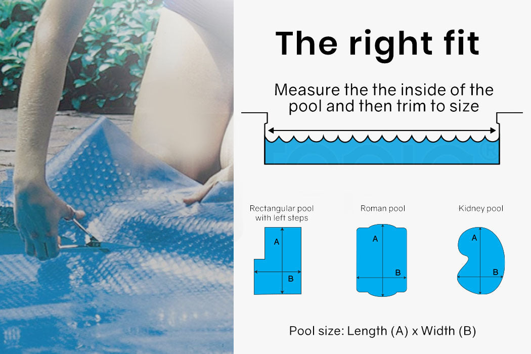 AURELAQUA Pool Cover 500 Micron 10x4m Solar Blanket Thermal Blue