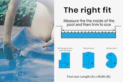 AURELAQUA Pool Cover 500 Micron 10x4m Solar Blanket Thermal Blue