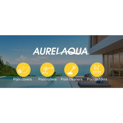 AURELAQUA Pool Cover 500 Micron 11x5m Solar Blanket Thermal Blue Silver