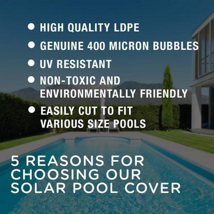 AURELAQUA Solar Swimming Pool Cover 400 Micron Heater Bubble Blanket 6x3.2m