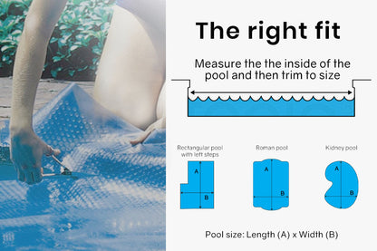 AURELAQUA Pool Cover 500 Micron 7x4m Solar Blanket Thermal Blue