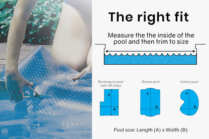AURELAQUA Pool Cover 400 Micron 9.5x4m Solar Blanket Thermal Blue Silver