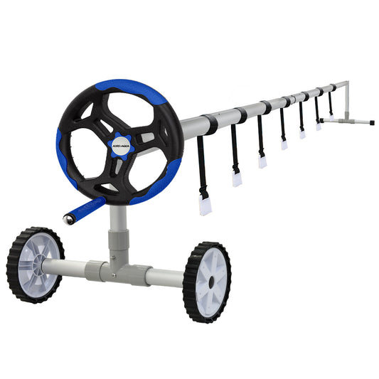 4.05m Swimming Pool Roller Cover Reel Adjustable with Wheels